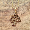 Brass open tree of life design pendant.