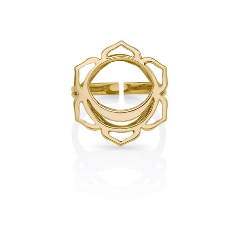 Pure Brass Lotus Flower Wrap Ring