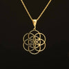 Pure brass seed of life pendant necklace.