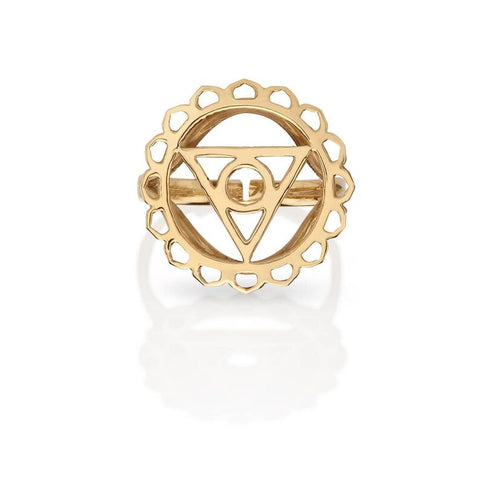 Hammered Pure Brass Dotted Wrap Ring