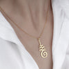Pure brass necklace with a Unalome spiritual pendant.