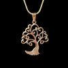 Curly branch open tree of life brass pendant.