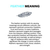 Feather symbol with text explaining its meanings across different cultures.