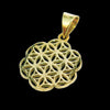 Pure brass flower of life sacred geometry pendant.