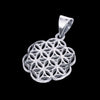 Silver flower of life sacred geometry pendant.