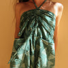 Tree Fern - Blue Block Print Skirt Dress