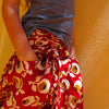 Bindy Flower - Red Block Print Skirt Dress