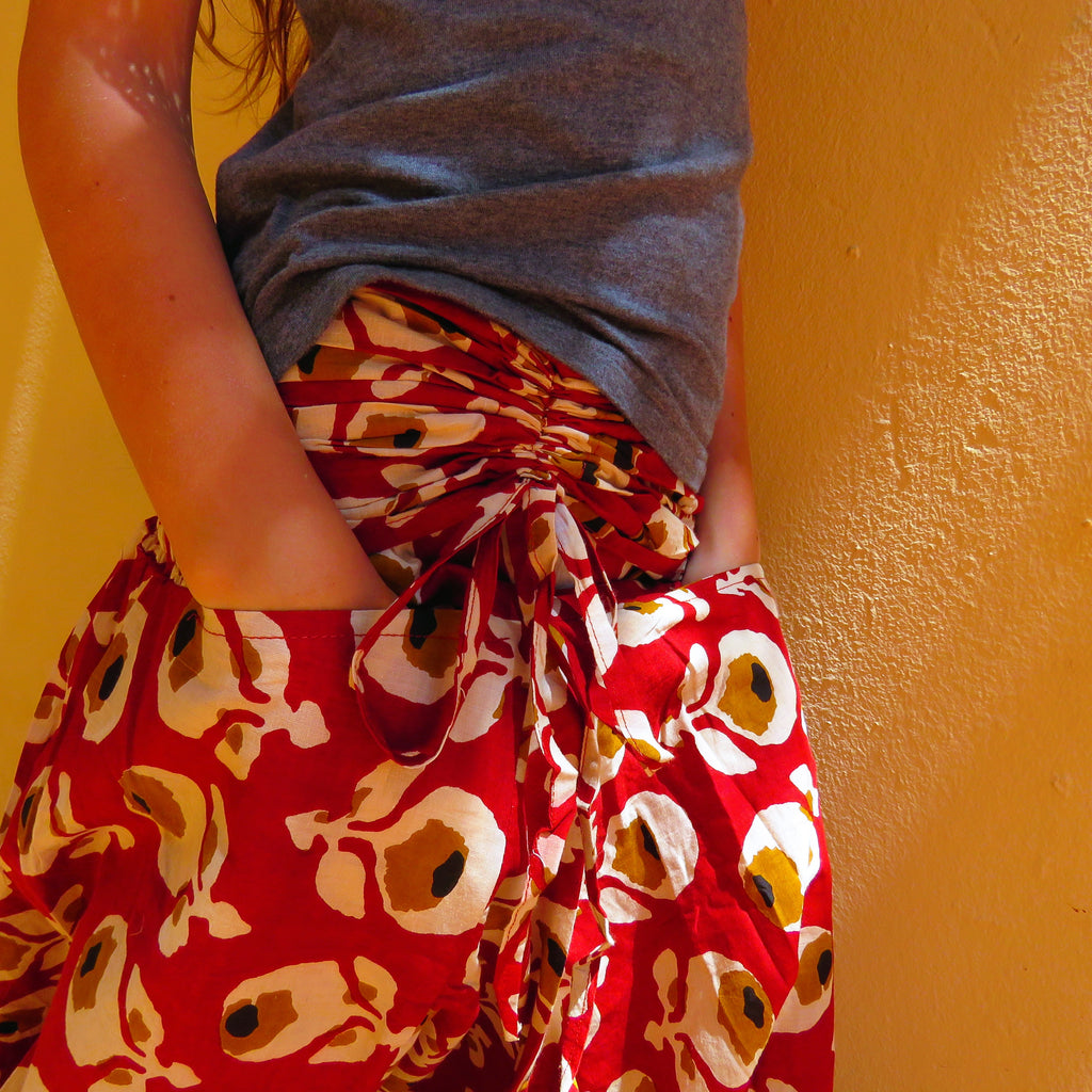 Bindy Flower - Red Block Print Trouser Jumpsuit
