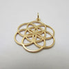 Gold coloured pure brass seed of life pendant.