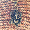 Gold coloured brass Ganesh pendant necklace.