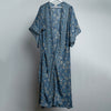 Blue Indian Flower Maxi Kimono