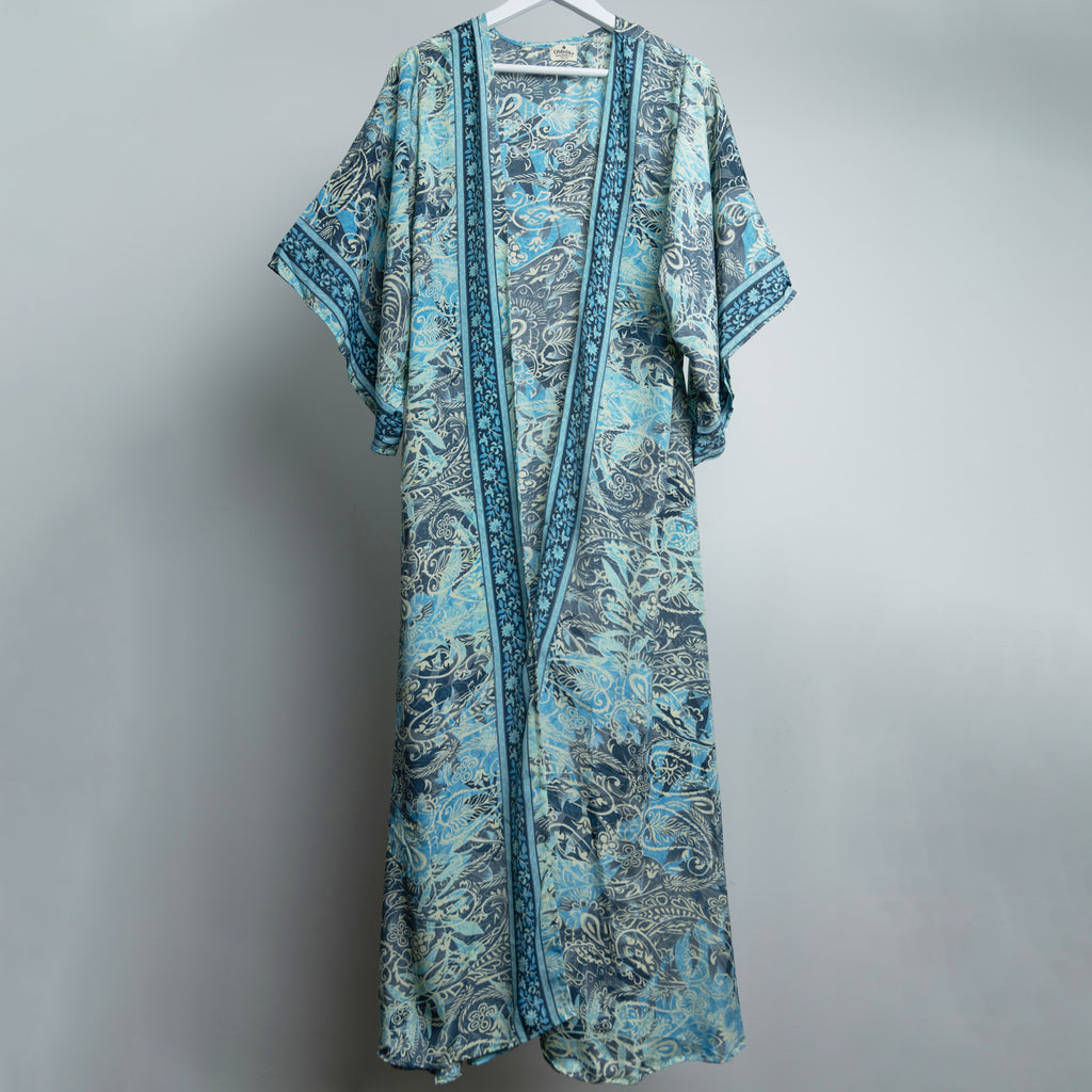 Blue Lagoon Bloom Maxi Kimono