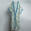 Blue Indian Flower Maxi Kimono