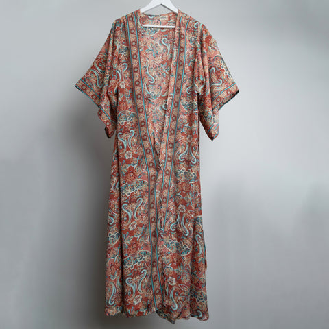 Blue Lagoon Bloom Midi Kimono