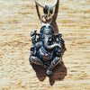 Lord Ganesh antique finish silver pendant.