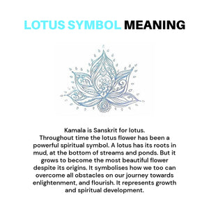 Lotus flower symbol with text explaining its meaning and significance
