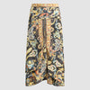 Multi-Colour Gold Floral Print Layered Silk 2-in-1 Skirt Dress