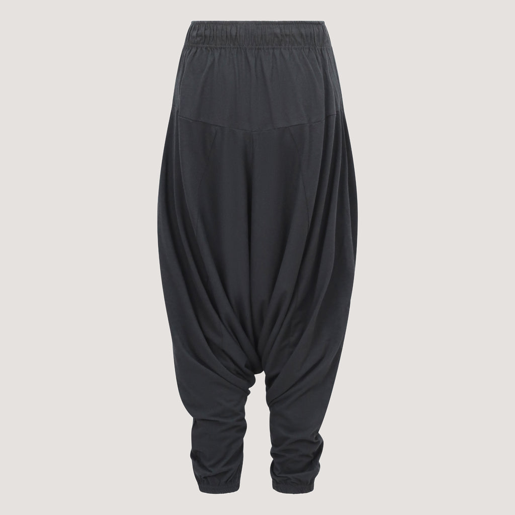 Black super-soft jersey bamboo harem pants designed by OMishka