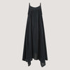 Black Linen Hanky Hem Maxi Dress