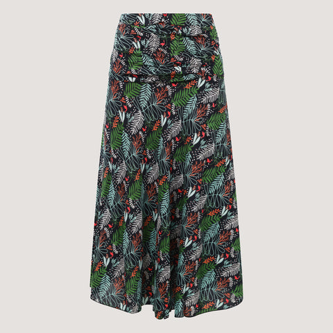 Green Retro Flower 2-in-1 Skirt Dress