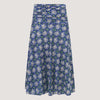 Blue and natural ecru floral 2-in-1 skirt dress designed by OMishka