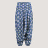 Blue ecru floral harem trousers 2-in-1 bandeau jumpsuit designed by OMishka
