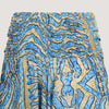 Blue and gold animal print, recycled Indian sari silk, 2-in-1 harem pants bandeau jumpsuit designed by OMishka