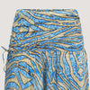 Blue and gold animal print, recycled Indian sari silk, harem trousers 2-in-1 jumpsuit designed by OMishka