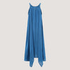 Blue hanky hem midi dress with a plait strap detail designed by OMishka