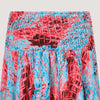Blue and red batik  print, double layered, recycled Indian sari silk 2-in-1 skirt dress designed by OMishka