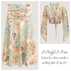 Blue Swirl Print Sari Wrap Top