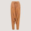 LIght brown super-soft bamboo harem pants designed by OMishka