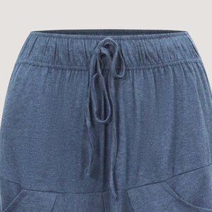 Dark blue super-soft bamboo harem trousers designed by OMishka