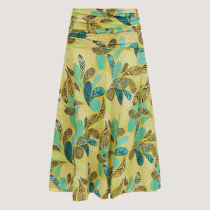 Forest leaves printed 2-in-1 skirt dress designed by OMishka