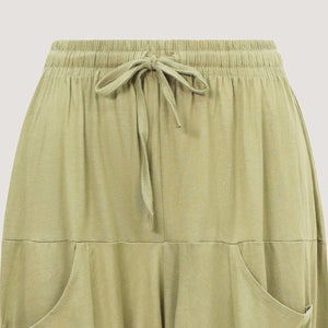 Light green super-soft bamboo harem trousers designed by OMishka