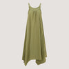 Green Linen Hanky Hem Maxi Dress