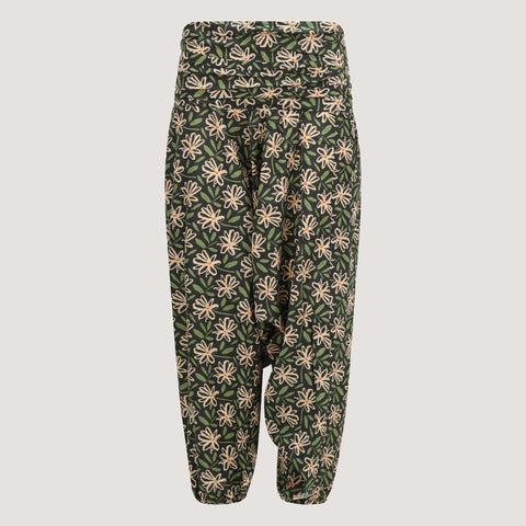 Retro Floral Print Harem Trousers 2-in-1 Jumpsuit