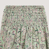 Green floral heart print, double layered, recycled Indian sari silk 2-in-1 skirt dress designed by OMishka