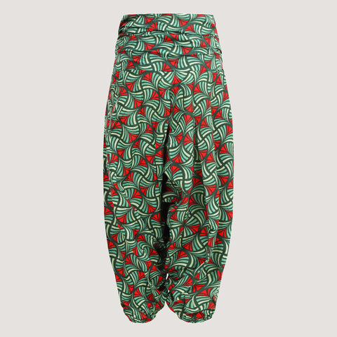 Forest Leaves Print Harem Trousers 2-in-1 Jumpsuit