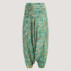 Blue & Gold Animal Print Silk Harem Trousers 2-in-1 Jumpsuit