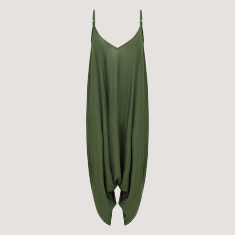 Green Retro Flower 2-in-1 Skirt Dress