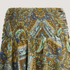 Green art deco tile print, recycled Indian sari silk 2-in-1 A-line skirt dress designed by OMishka