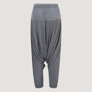 Dark grey super-soft jersey bamboo harem pants designed by OMishka