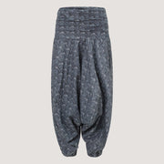 Grey Palm Frond Harem Trousers 2-in-1 Jumpsuit