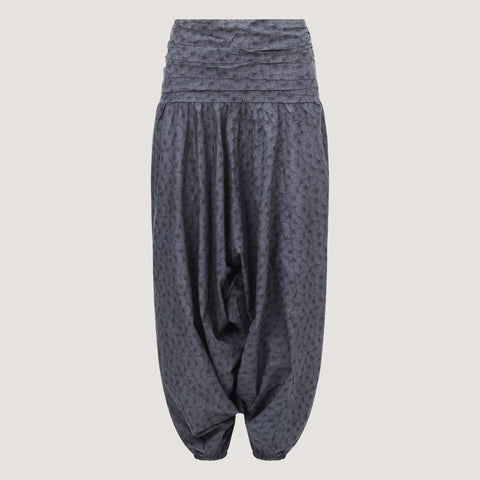 Grey Palm Print Harem Trousers 2-in-1 Jumpsuit