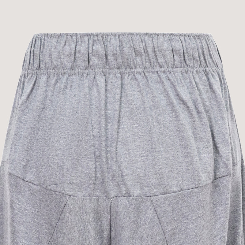 Light grey super-soft jersey bamboo harem trousers designed by OMishka