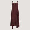 Maroon Linen Hanky Hem Maxi Dress