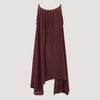 Maroon Linen Hanky Hem Midi Dress