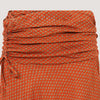 Orange block print, recycled Indian sari silk, A-line skirt 2-in-1 dress designed by OMishka