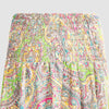 Pastel floral print, double layered, recycled Indian sari silk 2-in-1 skirt dress designed by OMishka